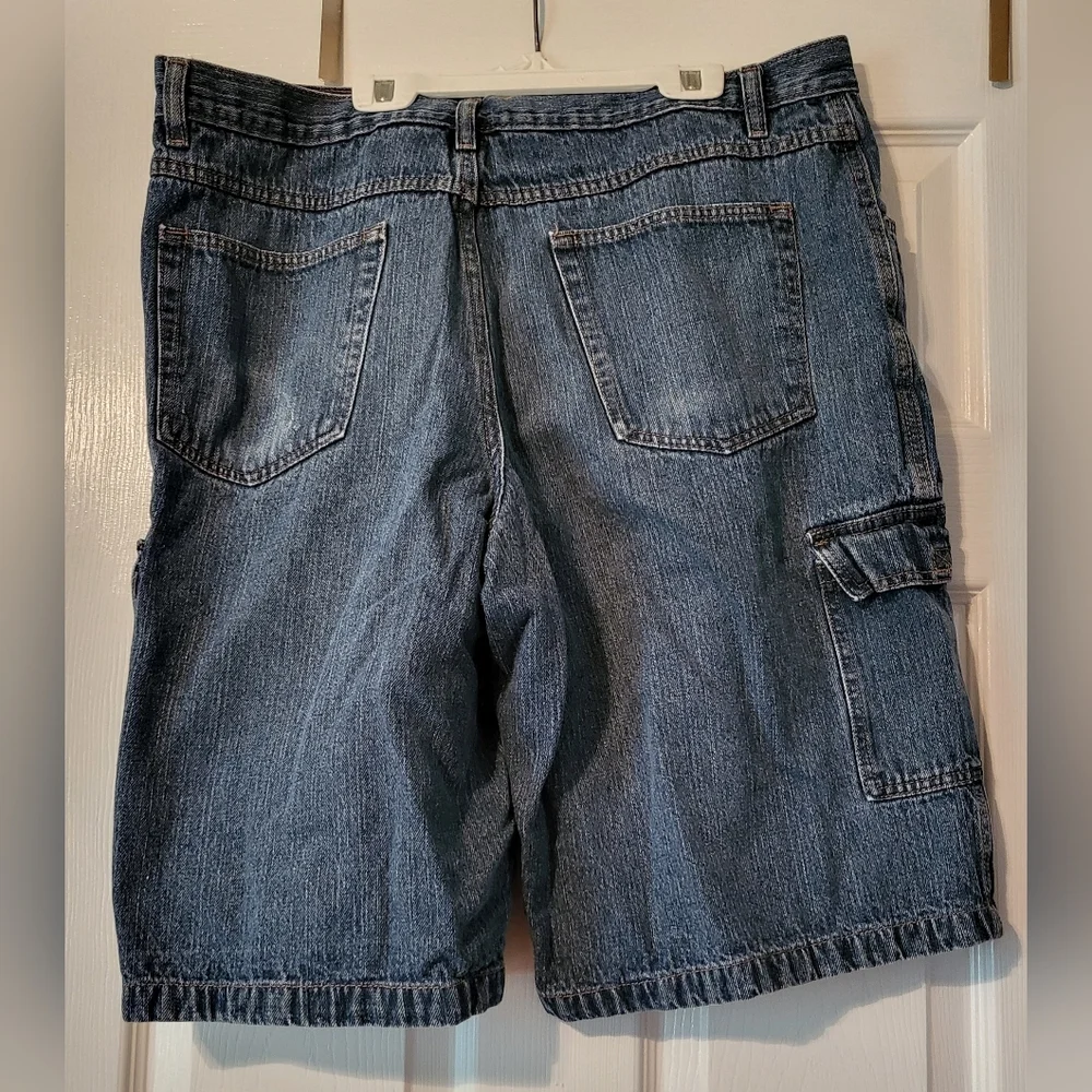 VTG Mens Bugle Boy Blue Jean Cargo Shorts Relaxed Fit - Picture 3 of 7